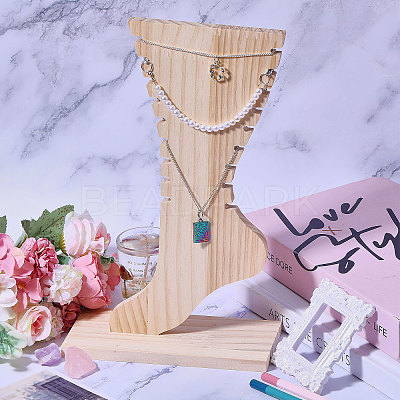 Wooden Anklets Display Stands ODIS-WH0025-224B-1