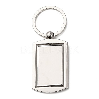 Rotatable Alloy Blank Keychain Cabochon Settings KEYC-F041-03P-1