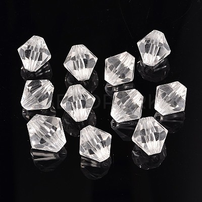 Faceted Bicone Transparent Acrylic Beads DBB20MM01-1