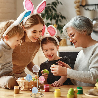 7-Slot Iron Easter Egg Display Stands ODIS-WH0058-21B-G-1