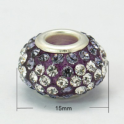 Resin Rhinestone European Beads GPDL-C004-01S-1