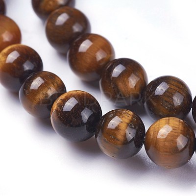 Round Tiger Eye Beads Strands Z0RQT012-1