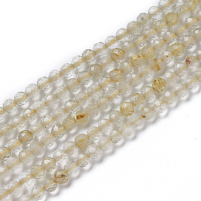 Natural Gold Rutilated Quartz Beads Strands G-F596-25B-2mm-1