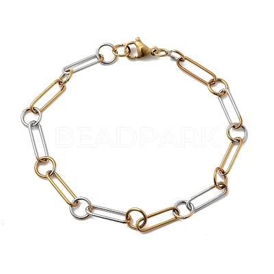 304 Stainless Steel Oval Link Chain Bracelets for Women BJEW-D377-01B-1