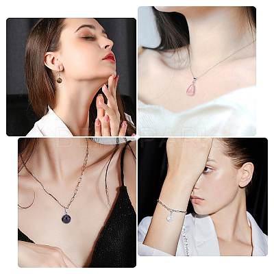 30Pcs 15 Colors Gemstone Pendants G-SC0001-42-1