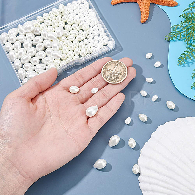 160Pcs 3 Styles Glass Pearl Teardrop Beads HY-NB0001-06A-1