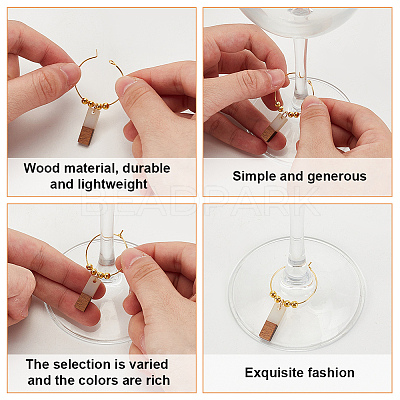 Brass Wine Glass Charms AJEW-GO00012-1