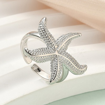 Brass Cuff Rings for Women RJEW-A083-01P-1