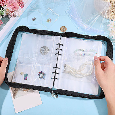 Transparent PVC Jewelry Organizer Storage Zipper Books ABAG-WH0063-114-1