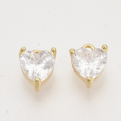 Valentine's Day Brass Charms ZIRC-Q021-020G-01-NF-1