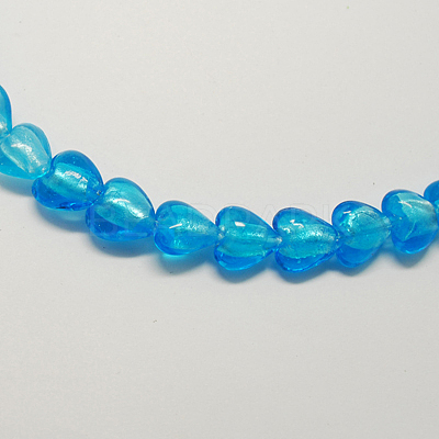 Handmade Silver Foil Glass Beads FOIL-R050-12x8mm-14-1