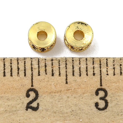 Brass Cubic Zirconia Spacer Beads KK-L215-004A-G01-1
