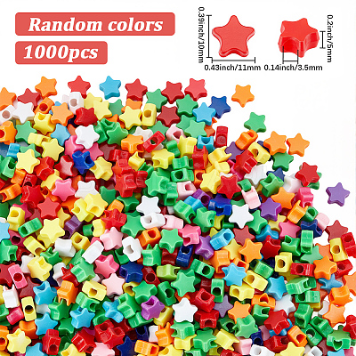 1000Pcs Plastic Beads MACR-SP0002-30-1