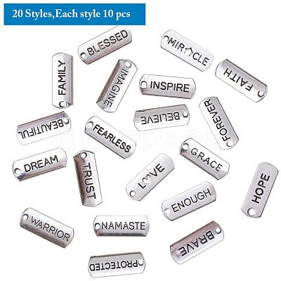 Tibetan Style Alloy Inspirational Message Pendants TIBEP-PH0003-02-RS-1
