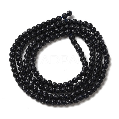 Synthetic Blue Goldstone Beads Strands G-B090-A07-01-1