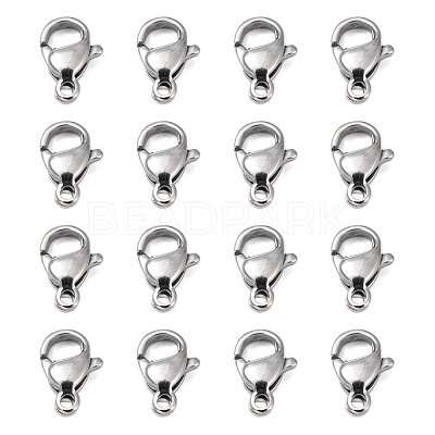 Tarnish Resistant Polished 316 Surgical Stainless Steel Lobster Claw Clasps X-STAS-R072-11A-1