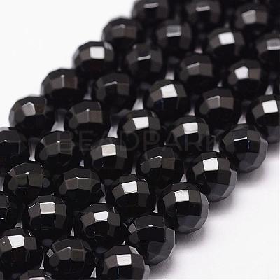 Natural Black Onyx Beads Strands G-N0171-12-8mm-1
