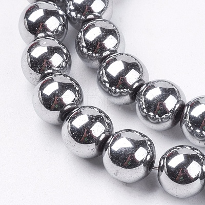 Non-Magnetic Synthetic Hematite Beads Strands X-G-S096-8mm-3-1
