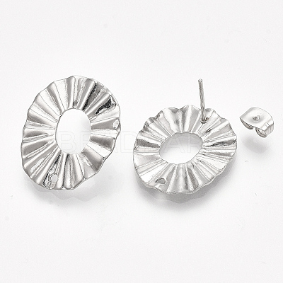 Non-Tarnish 304 Stainless Steel Stud Earring Findings X-STAS-S079-46B-1