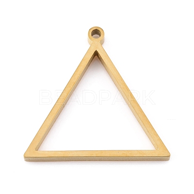 Ion Plating(IP) 304 Stainless Steel Open Back Bezel Pendants STAS-K208-03G-1