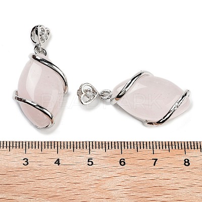 Natural Rose Quartz Pendants X-G-G073-5-1