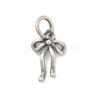 925 Sterling Silver Bowknot Charms with Jump Rings STER-M021-01AS-02-1