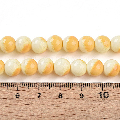 Baking Paint Glass Beads Strands DGLA-N012-8mm-03-1