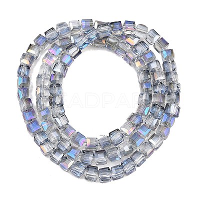 Electroplate Glass Beads Strands EGLA-D018-4x4mm-18-1