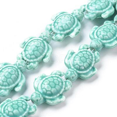 Handmade Porcelain Beads Strands LAMP-G140-02-1
