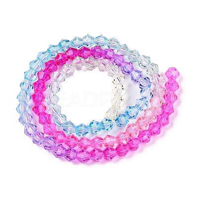Gradient Color Baking Paint Glass Bead Strands LS-DGLA-A039-T4mm-A08-1