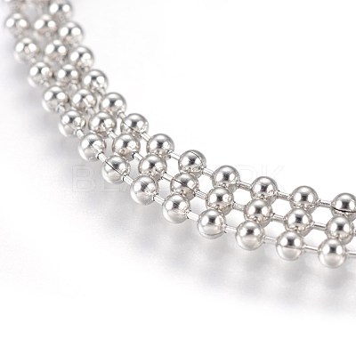 Tarnish Resistant Stainless Steel Ball Chain Necklace Making MAK-L019-01A-P-1