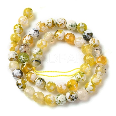 Dyed & Heated Natural Fire Crackle Agate Beads Strands G-P539-B01-16-1