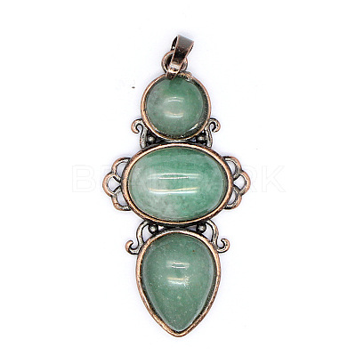 Retro Natural Aventurine Pendants PW-WG7292F-20-1
