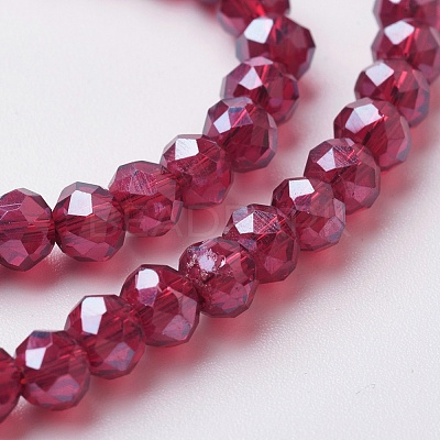 Electroplate Glass Beads Strands EGLA-F124-PL-B01-1