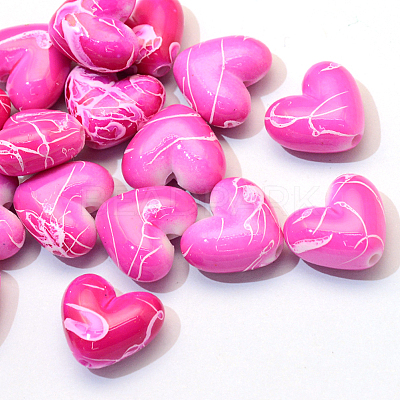 Spray Painted Drawbench Acrylic Beads X-ACRP-S665-M-1