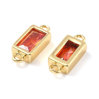 Brass Pave Glass Rectangle Connector Charms KK-H002-06G-02-1