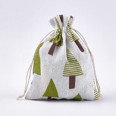 Polycotton(Polyester Cotton) Packing Pouches Drawstring Bags ABAG-T007-02A-1