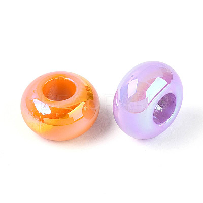UV Plating Opaque Acrylic European Beads OACR-Q197-14-1
