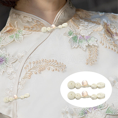 30Pcs 3 Colors Handmade Chinese Frog Knot Buttons Sets AJEW-CY0001-50-1
