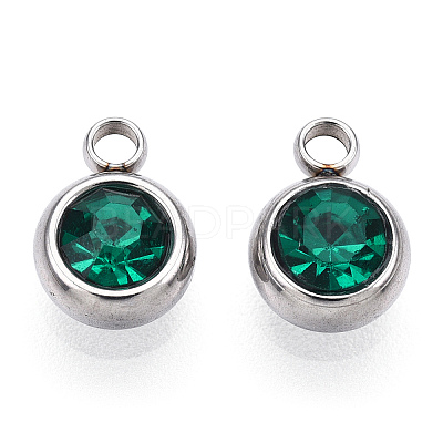 201 Stainless Steel Rhinestone Charms STAS-S068-03-1