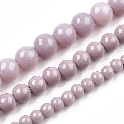Opaque Solid Color Glass Beads Strands GLAA-T032-P4mm-07-1