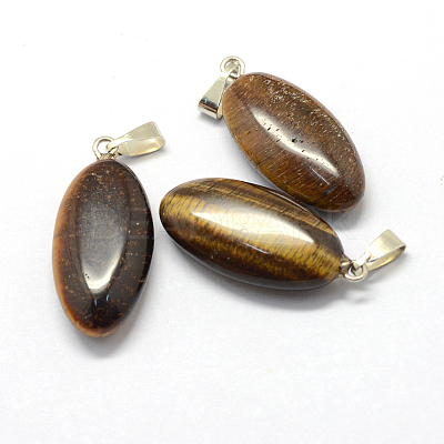Horse Eye Natural Tiger Eye Pendants G-Q363-14-1
