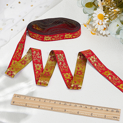 Ethnic Style Polyester Jacquard Ribbon OCOR-WH0078-478A-04-1
