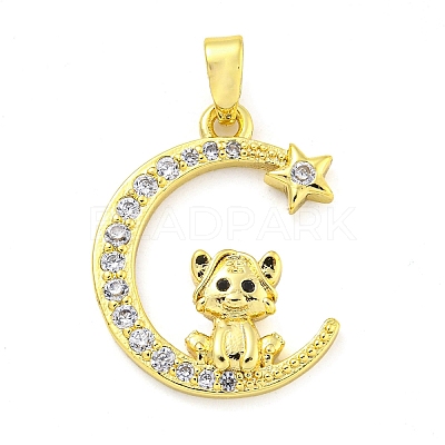 Brass Micro Pave Clear Cubic Zirconia Pendants FIND-Z044-03J-1