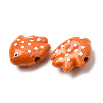 Handmade Porcelain Beads X-PORC-K010-06G-1