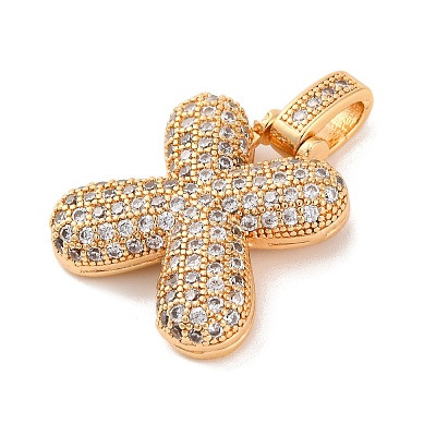 Brass Micro Pave Cubic Zirconia Pendants KK-C076-29X-G01-1