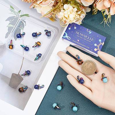 20Pcs Natural & Synthetic Mixed Gemstone Pendants FIND-SC0007-82-1