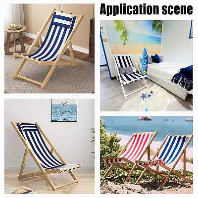 Canvas Cloth Beach Lounge Chair Cover with Pillows AJEW-WH0342-54B-1