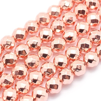 Electroplate Non-magnetic Synthetic Hematite Beads Strands G-L485-03C-RG-1
