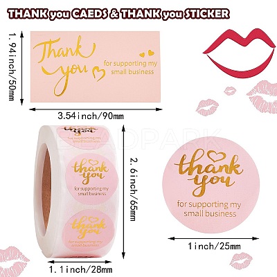 1 Roll Word Thank You Self Adhesive Paper Stickers DIY-SZ0007-82A-1